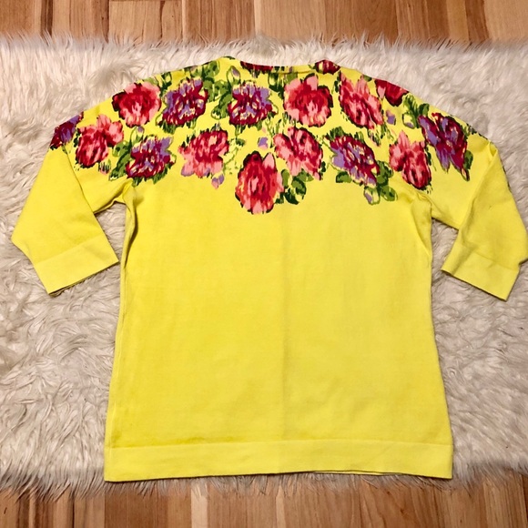 Isaac Mizrahi Watteau Rose Print Cardigan - Picture 5 of 8